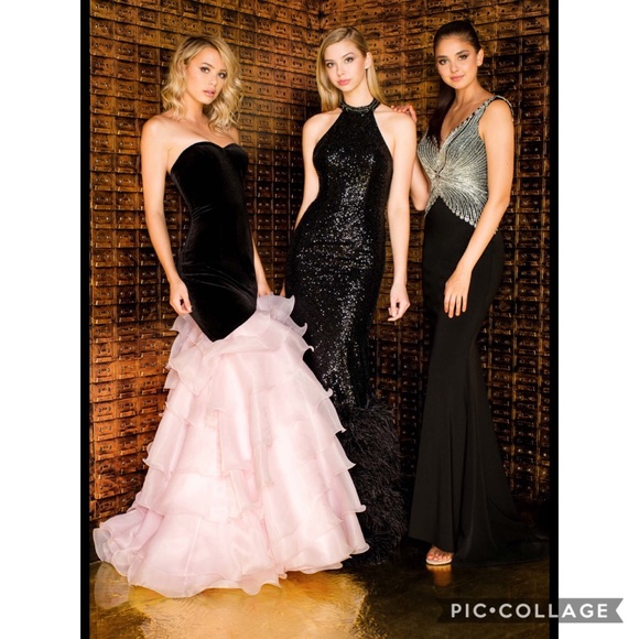 Colette by Mon Cheri long evening Gown - Picture 3 of 5